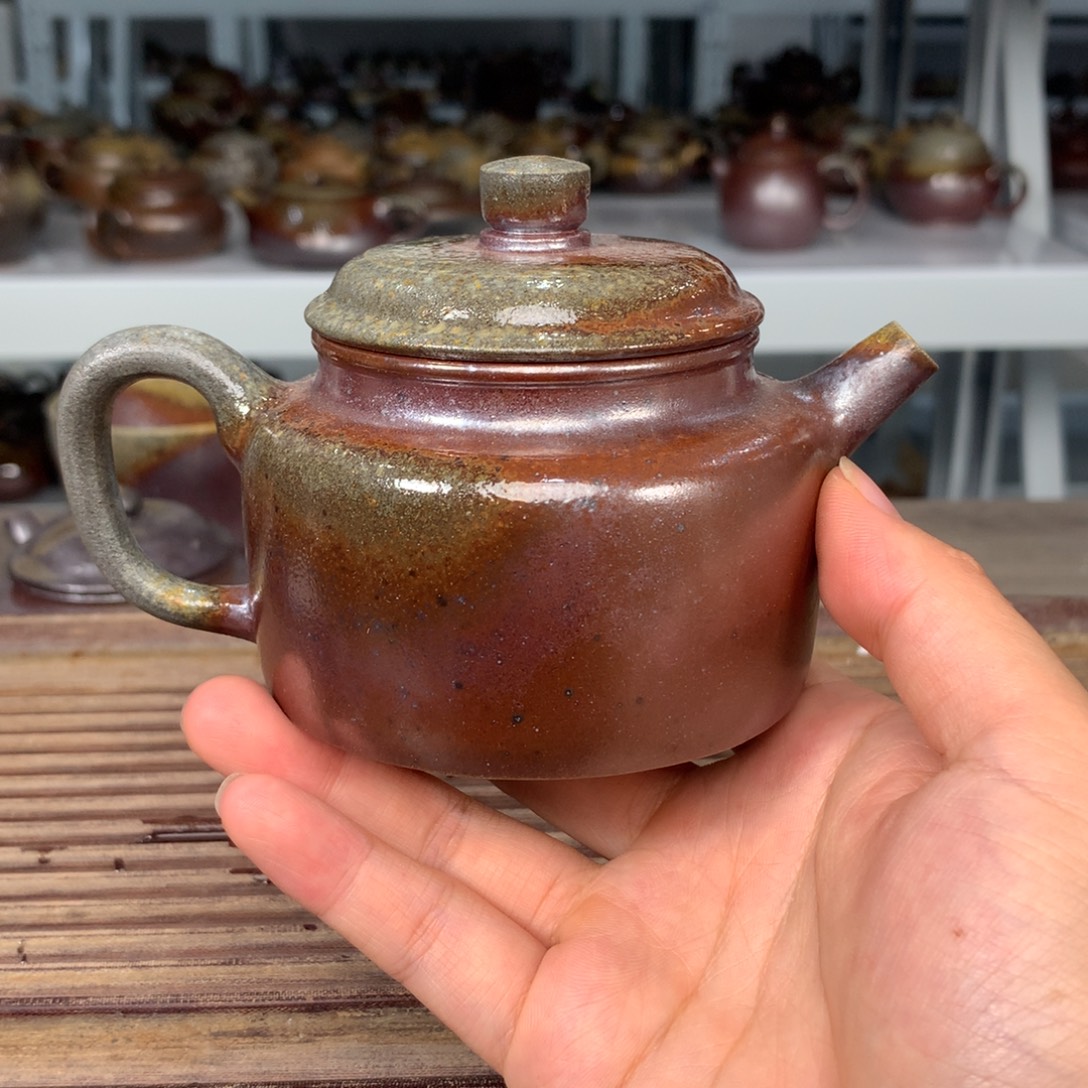 茶壶紫砂纯自然柴烧