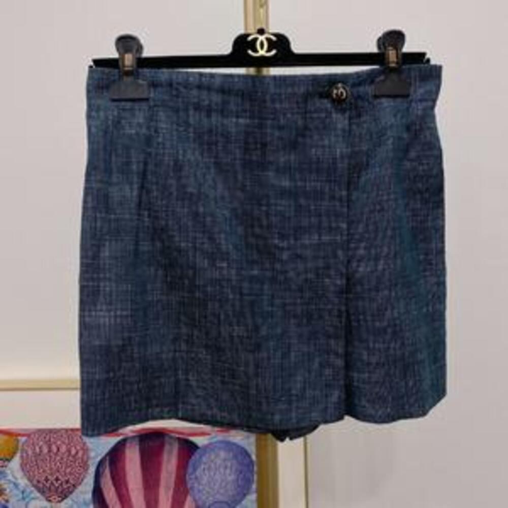 未使用 DIOR/迪奥 格纹短裤 38码 蓝色