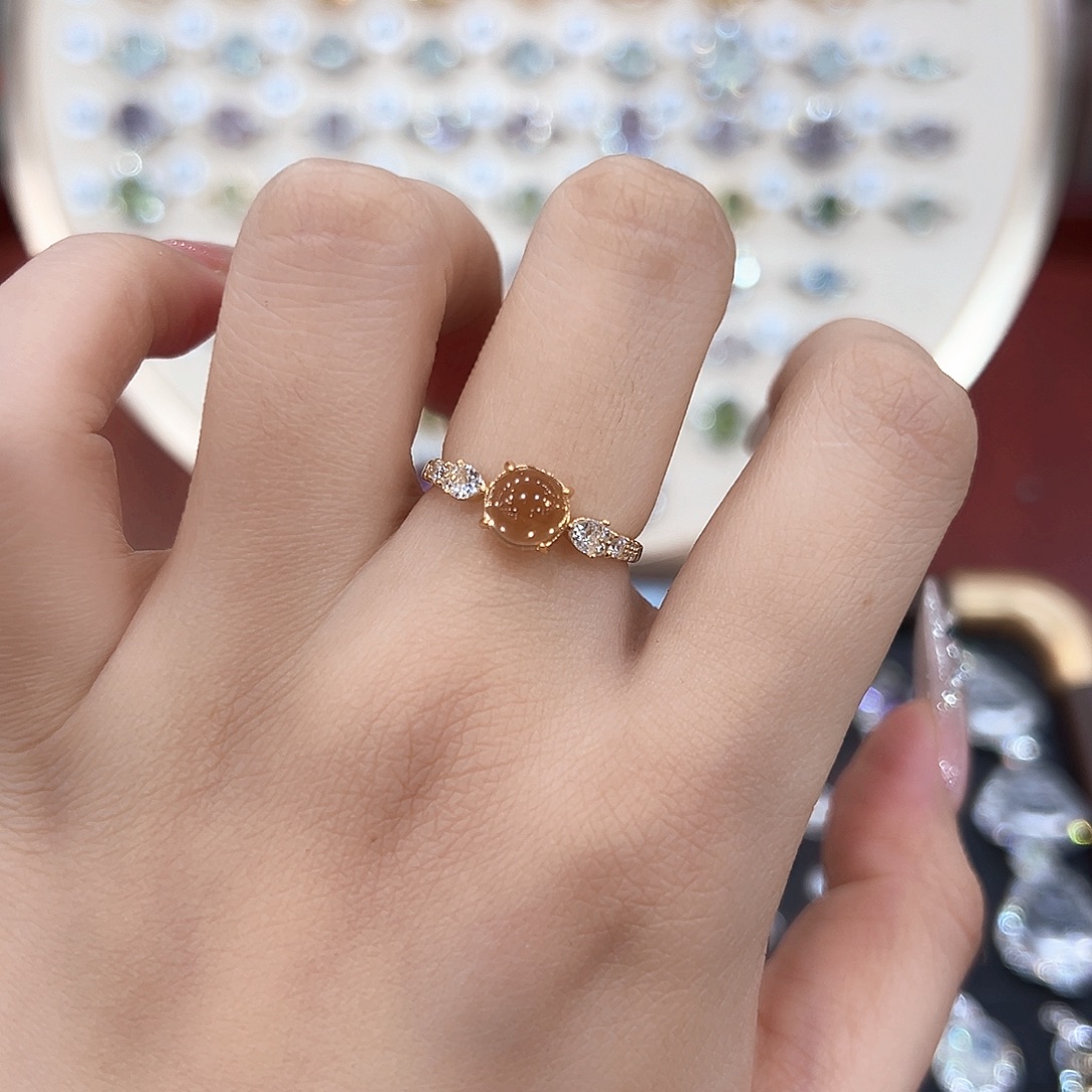 好***-黄晶银S925镶嵌戒指