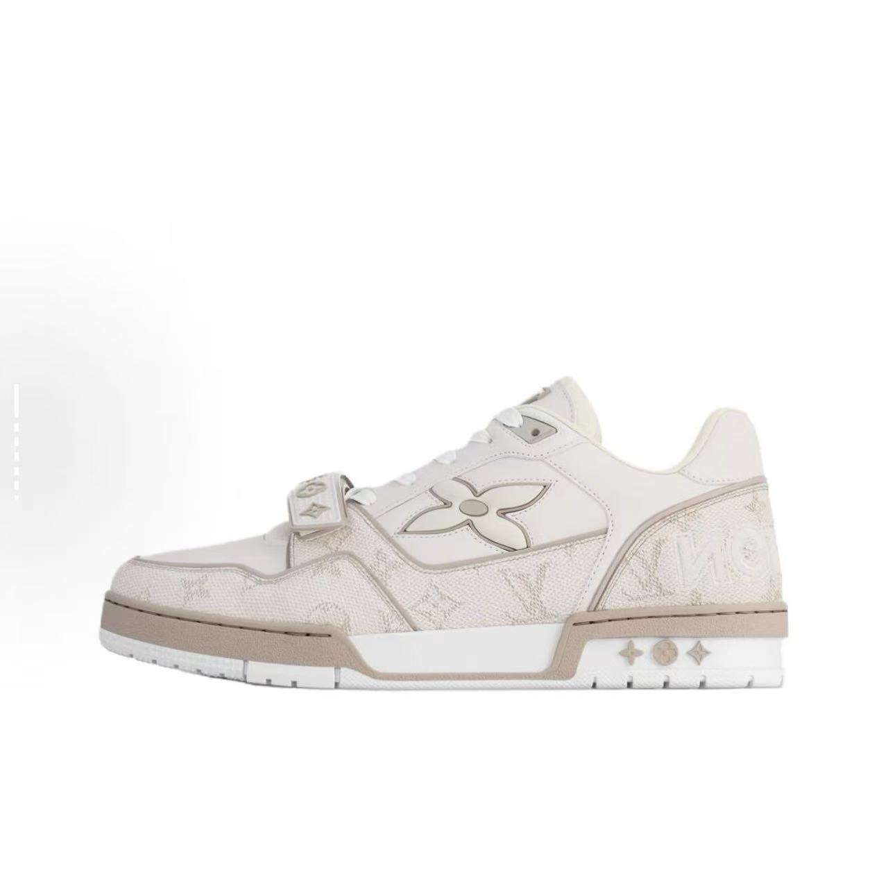 未使用 LouisVuitton/路易威登 37码/米白色印花女士trainer 1960