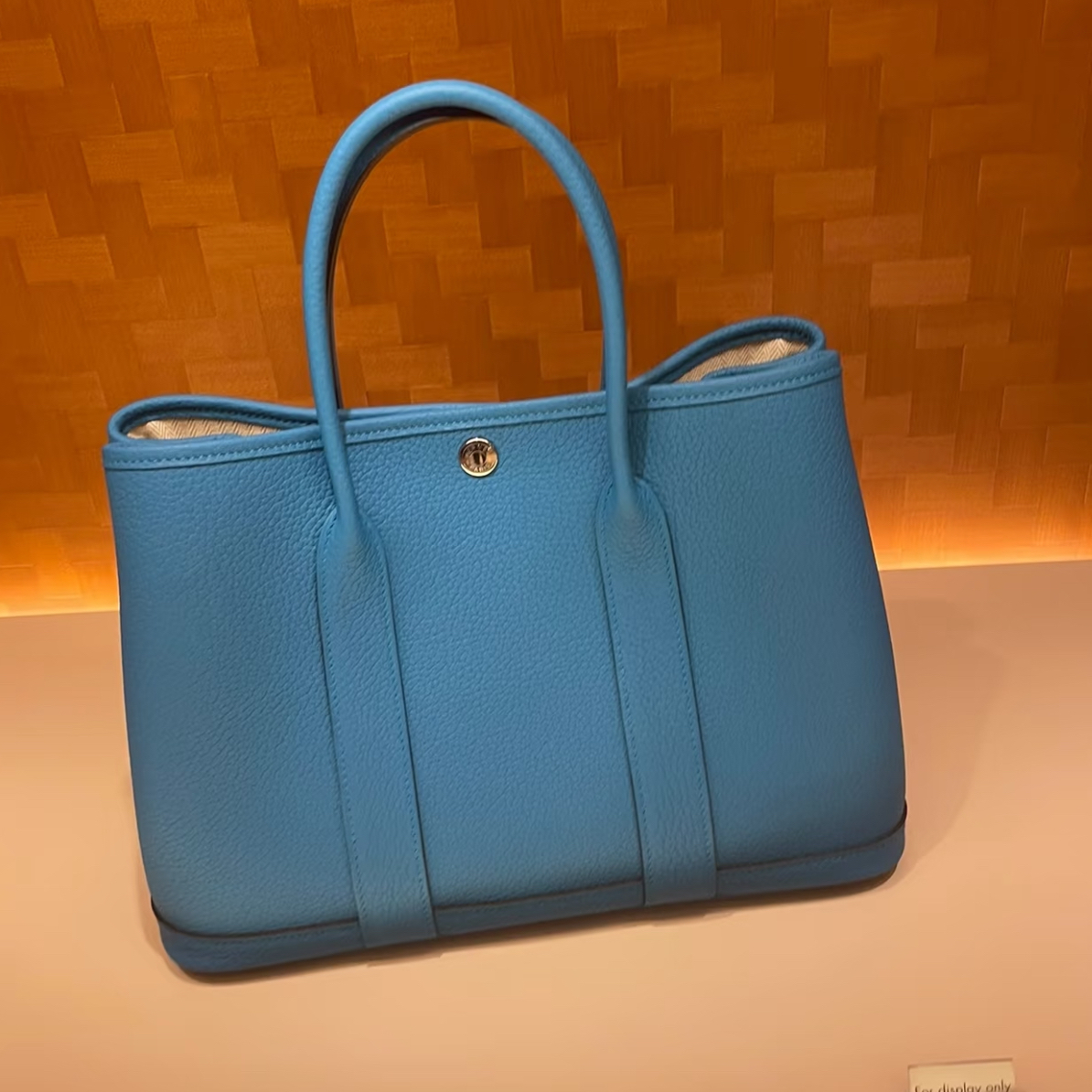 99新 Hermes/爱马仕 HZ爱马仕花园30牛仔蓝O手提包
