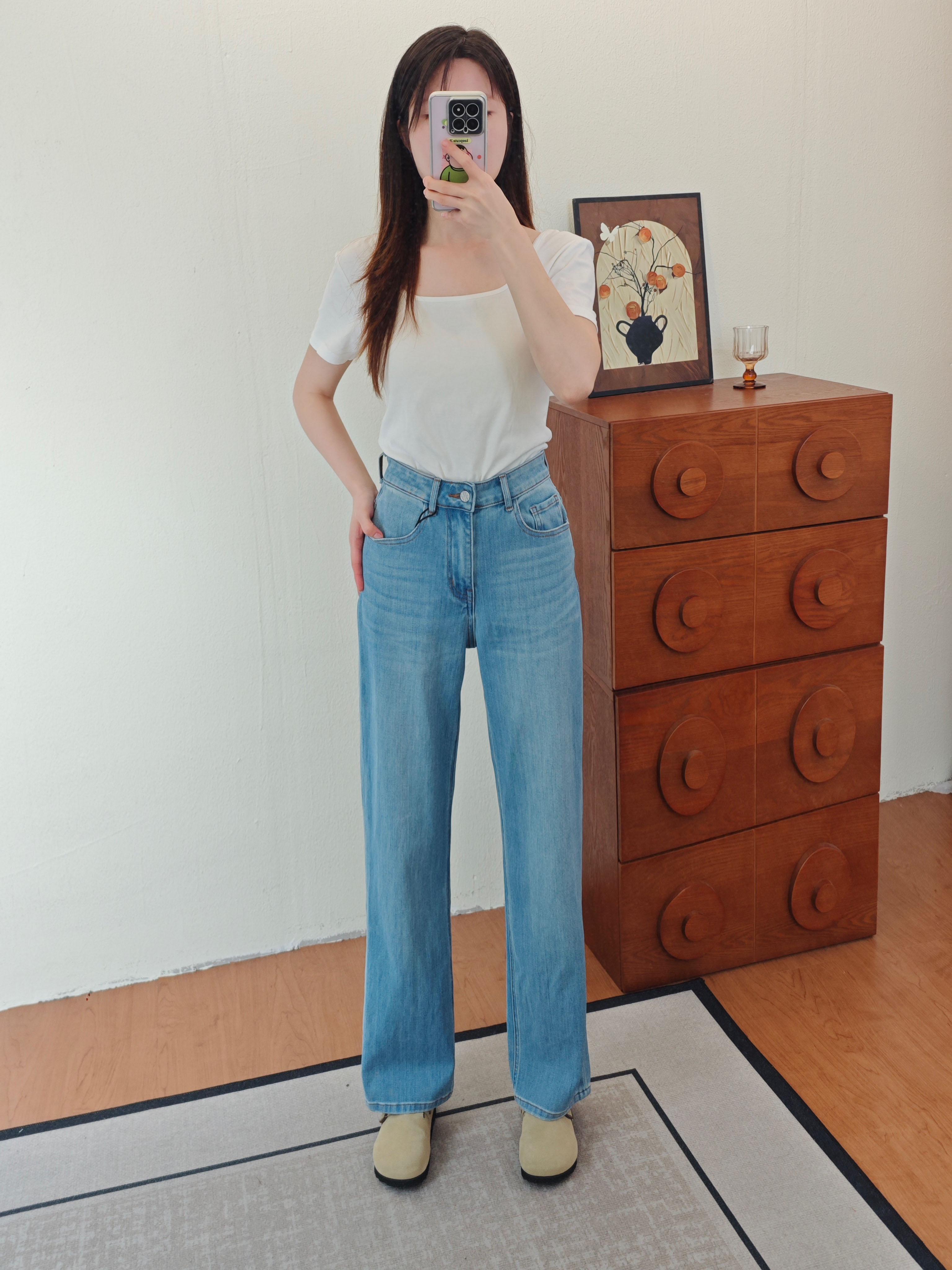 【孤品断码-10】不带标发货-99-NO退换-代四面弹嘉阔腿裤牛仔裤女