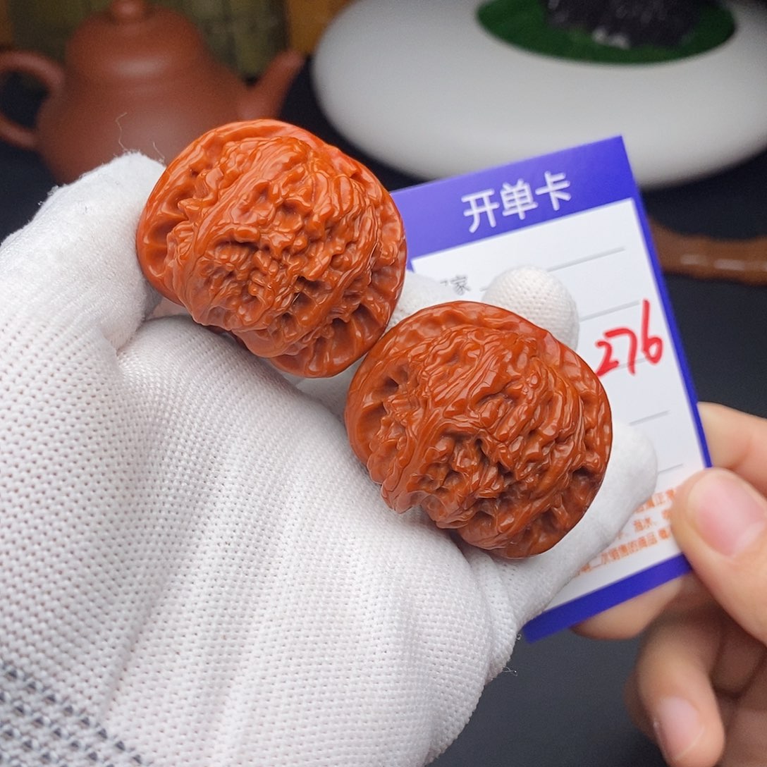 文玩核桃把件42球白276