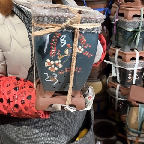 紫砂花盆高四盆一个