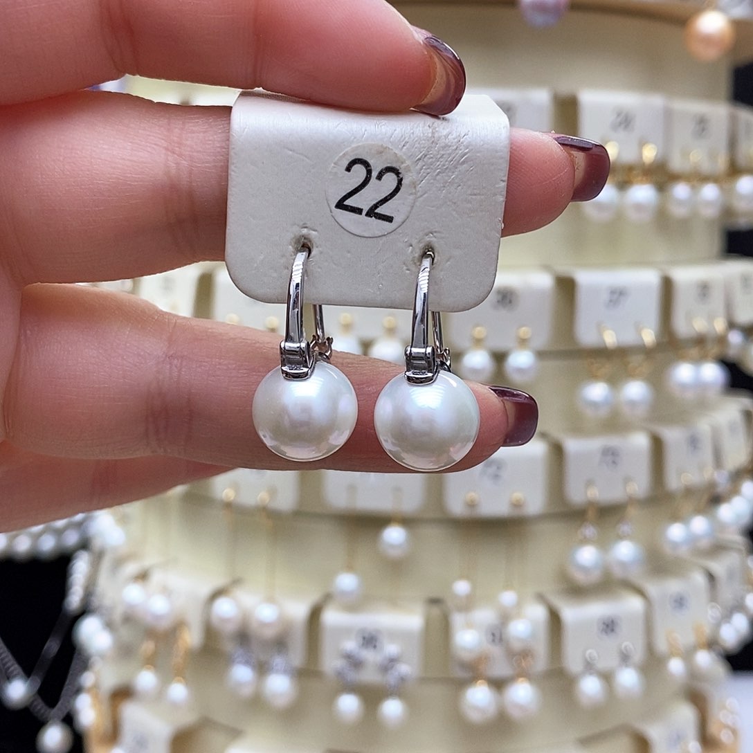 淡水珍珠耳饰银S925镶嵌
