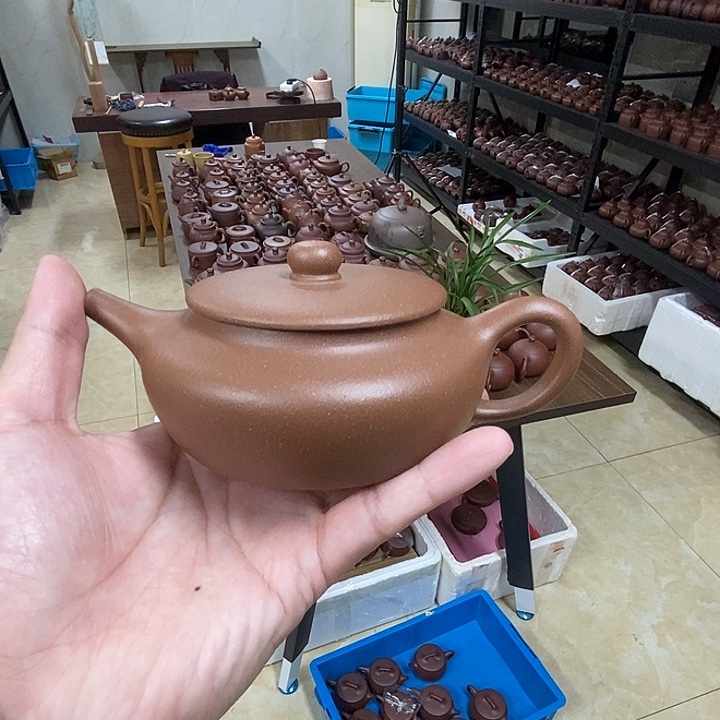 茶壶紫砂扁承黄降坡