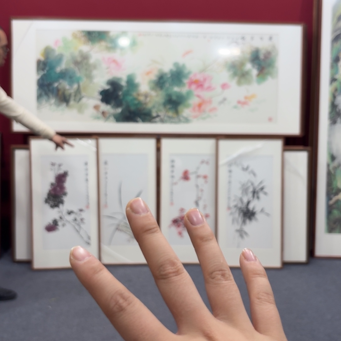 国画带框绘画90/45梅兰竹菊