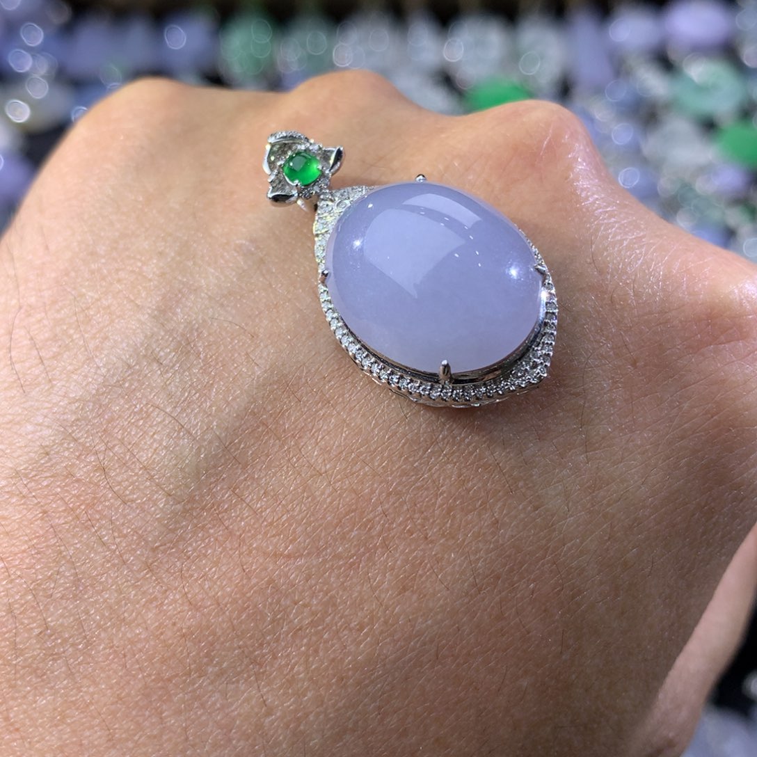 翡翠吊坠(不含链)18K金镶嵌諾