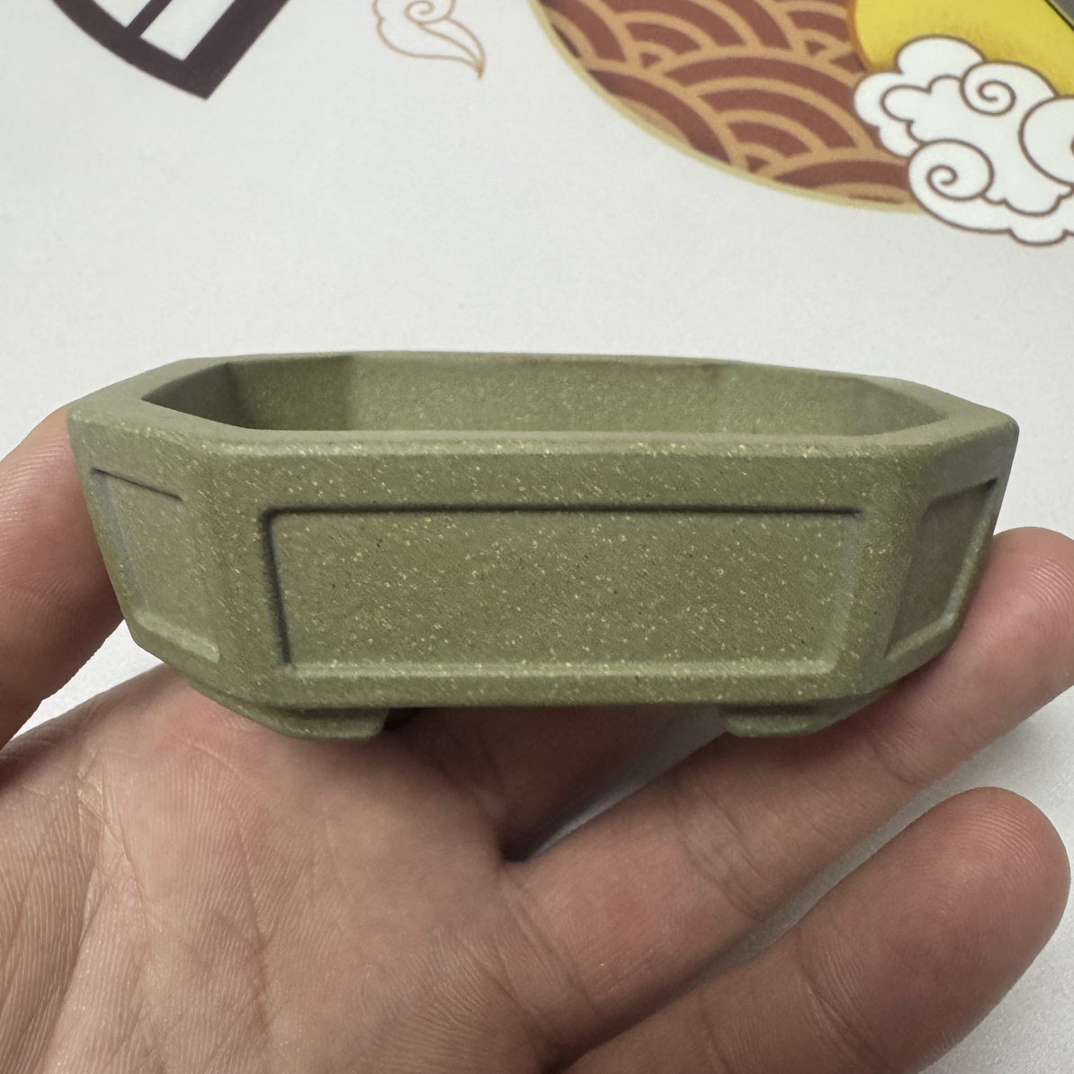 紫砂微型棱角长方花盆适合多肉绿植桌面盆栽迷你盆景7.5x5.5x2