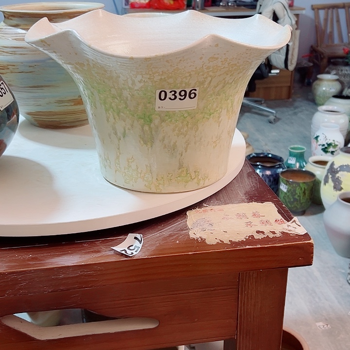 花瓶白泥口20，高20，0396，摆件