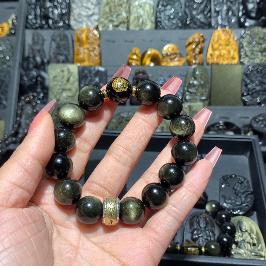 黑曜岩手链未镶嵌1****8