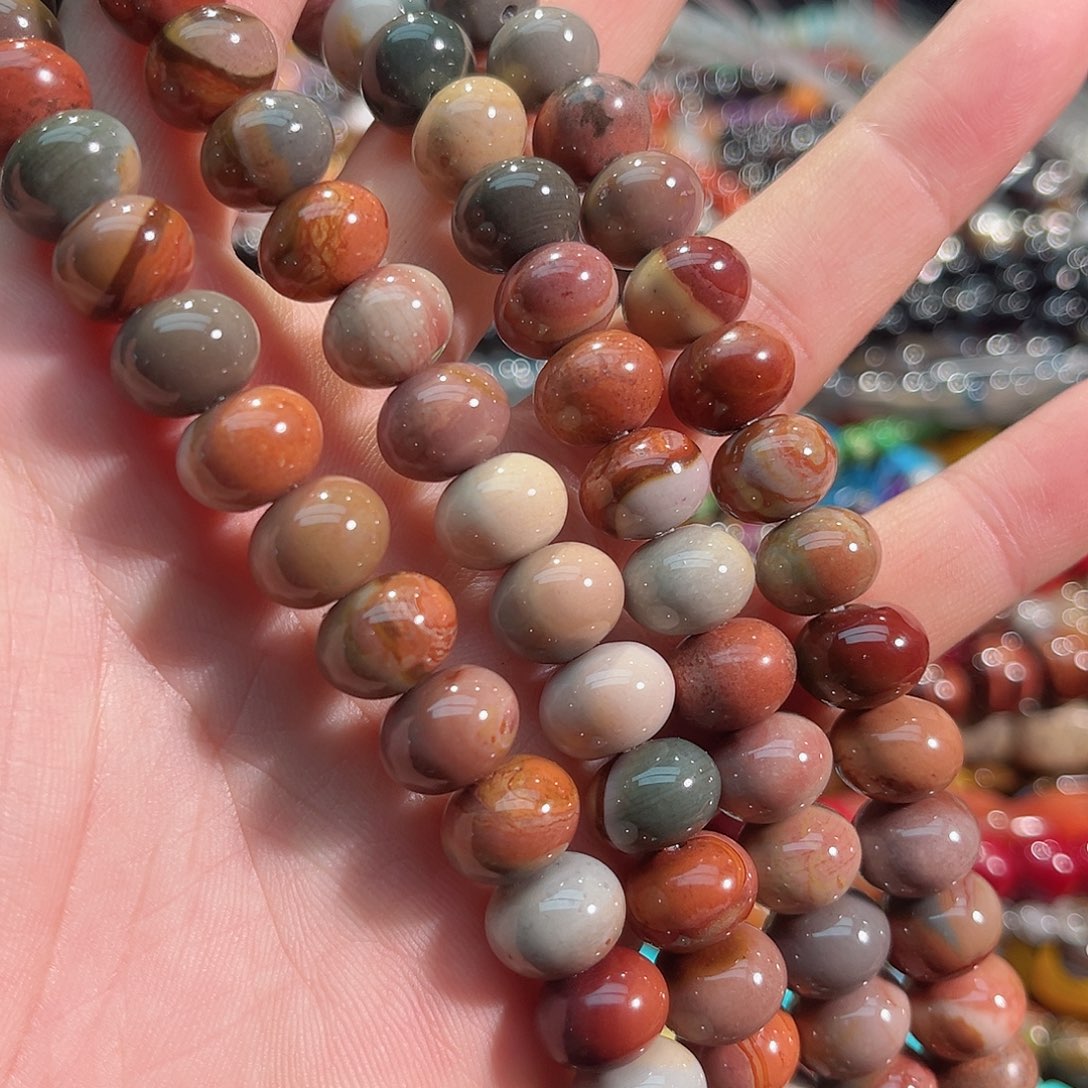 玛瑙/玉髓合金珠宝半成品阿拉善胖算盘一条12mm