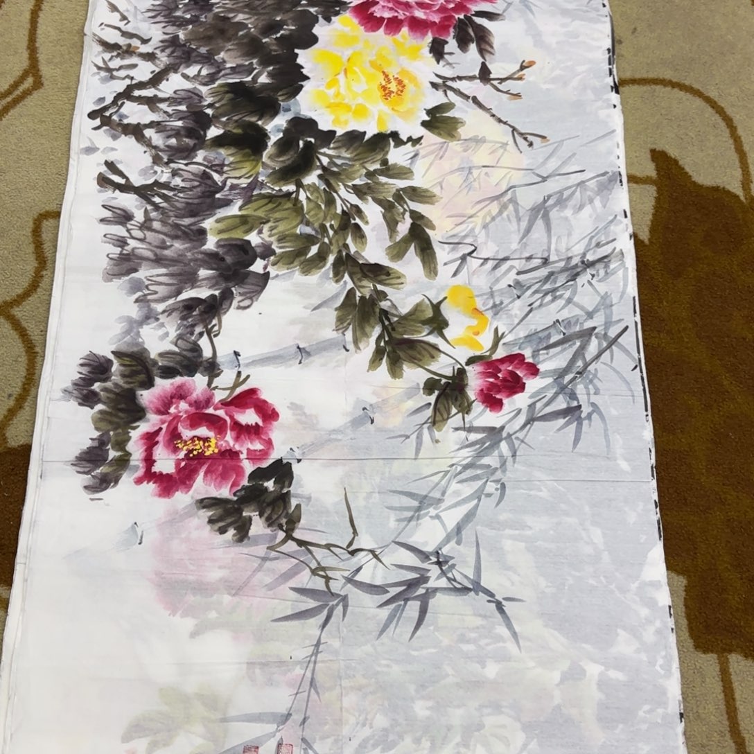 国画顾传吉四尺花鸟艺