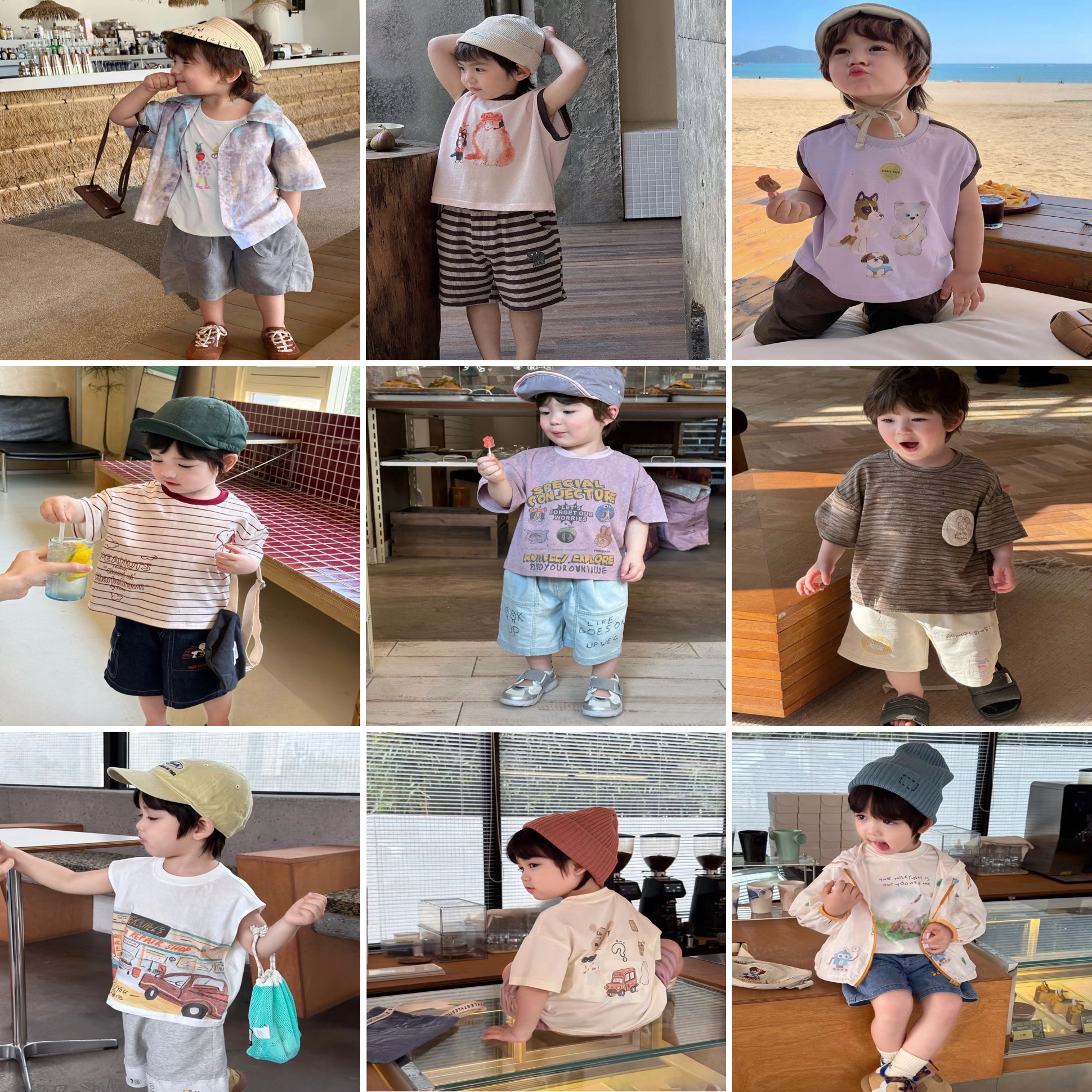 【货号365】夏款儿童狮子背心黑杏色