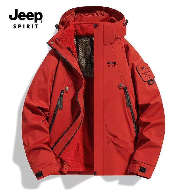 JEEPSPIRIT男士三合一防水风冲锋衣男女新爆款秋冬登山保暖户外套