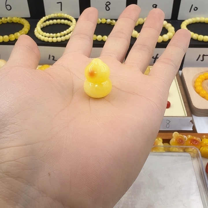 琥珀未镶嵌裸石蜜蜡金角蜜小葫芦