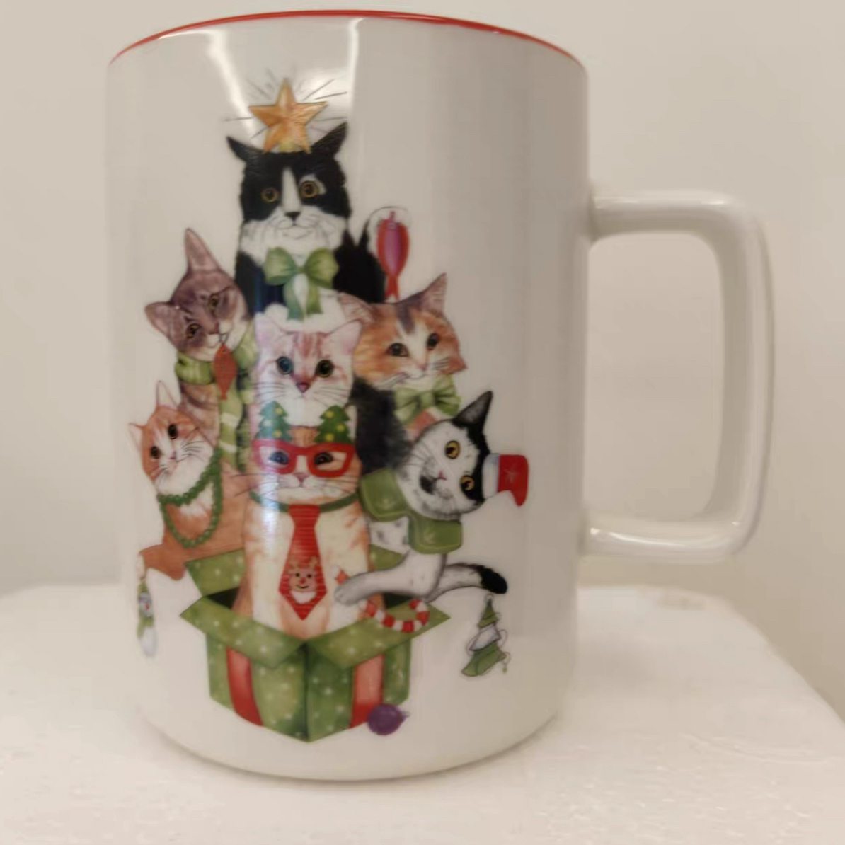圣诞猫猫马克杯欧瓷