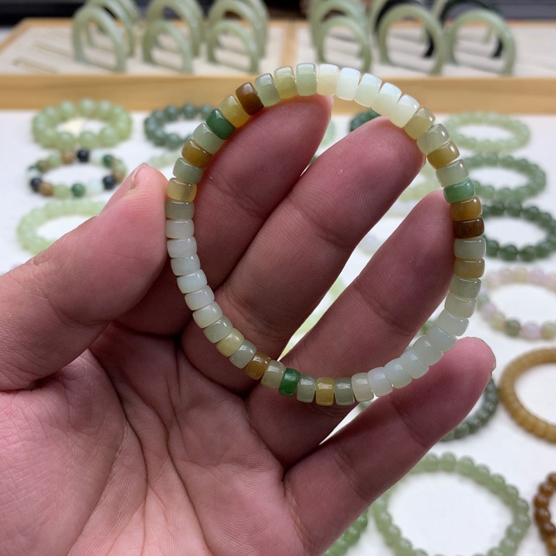 和田玉手串（多宝药片6）未镶嵌