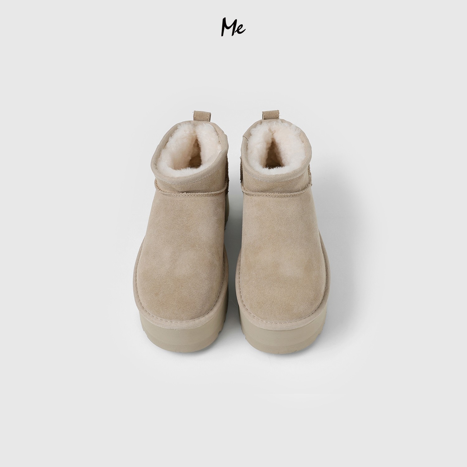 ME【磨砂真皮雪地靴 （厚底加绒）】重磅牛反绒百搭保暖鞋子MESA5338