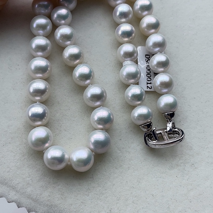 淡水珍珠银S925镶嵌颈饰卡11➕高品极光白炫彩毕业级