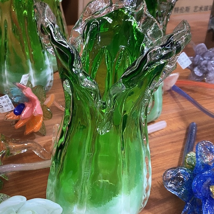 琉璃琉璃花瓶高33口12
