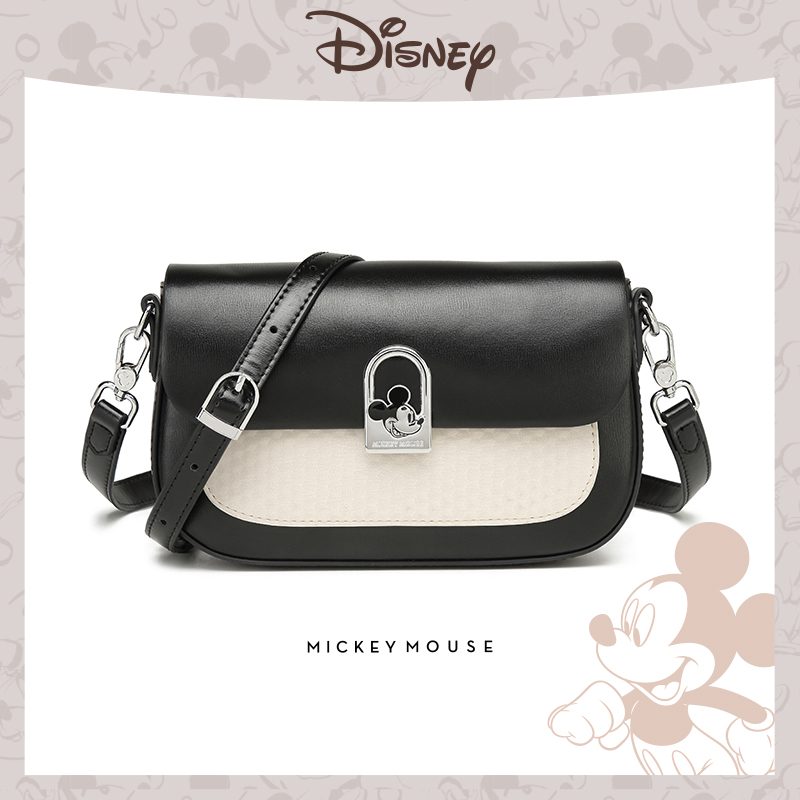 【菲菲专属】Disney/迪士尼 小方包特色翻盖豆腐包法棍包黑色
