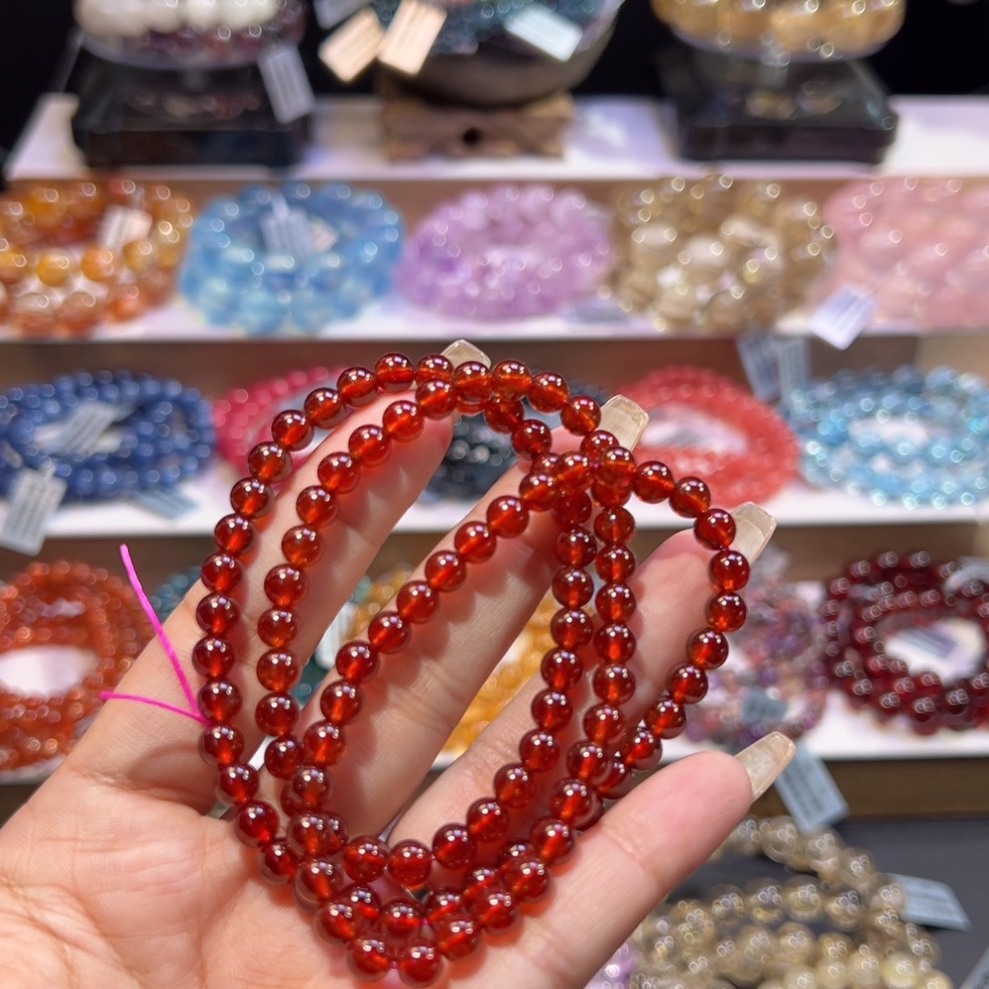 手串未镶嵌石榴石石榴石三圈5.8mm