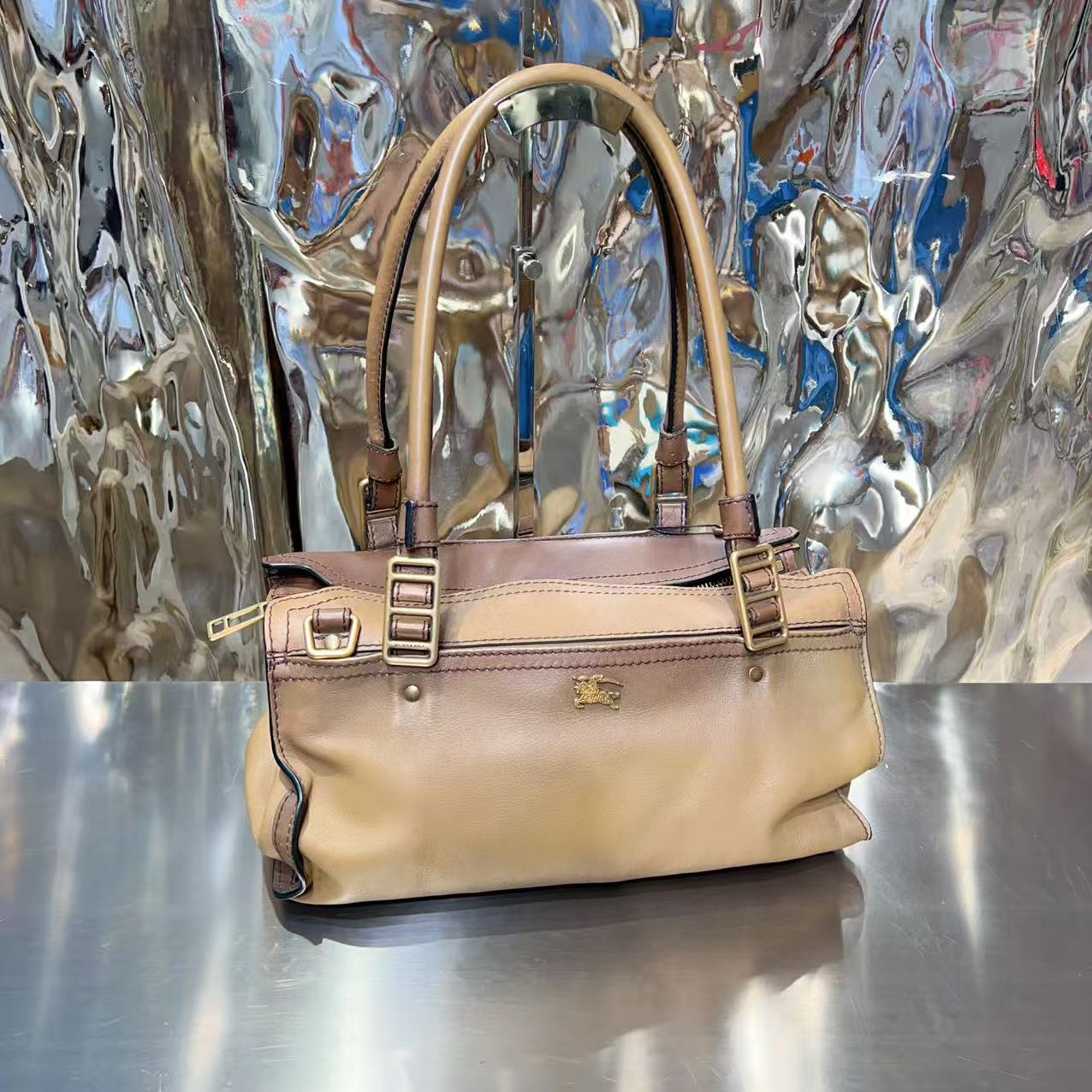 95新 BURBERRY/博柏利 Burberry 渐变 战马 单肩包 /0000