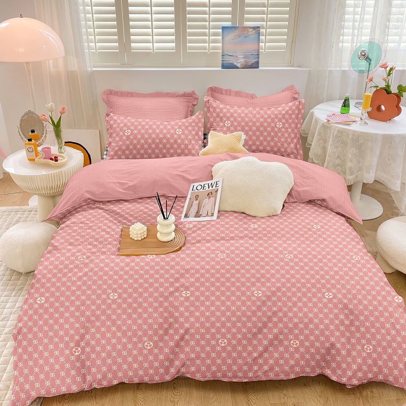 斜纹全棉亲肤四件套加厚印花简约高支高密床上用品套件