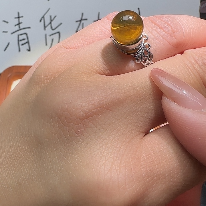 水晶戒指银S925镶嵌