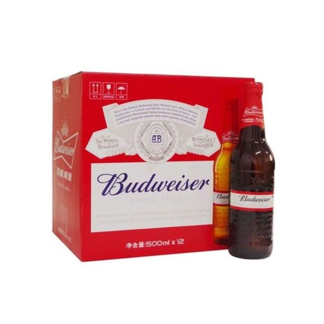 百威 9.7°P老百威经典啤酒 500ml*12瓶/箱