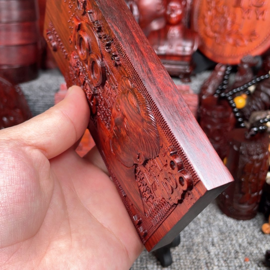 木紫檀木加厚款一个人小摆件送支架