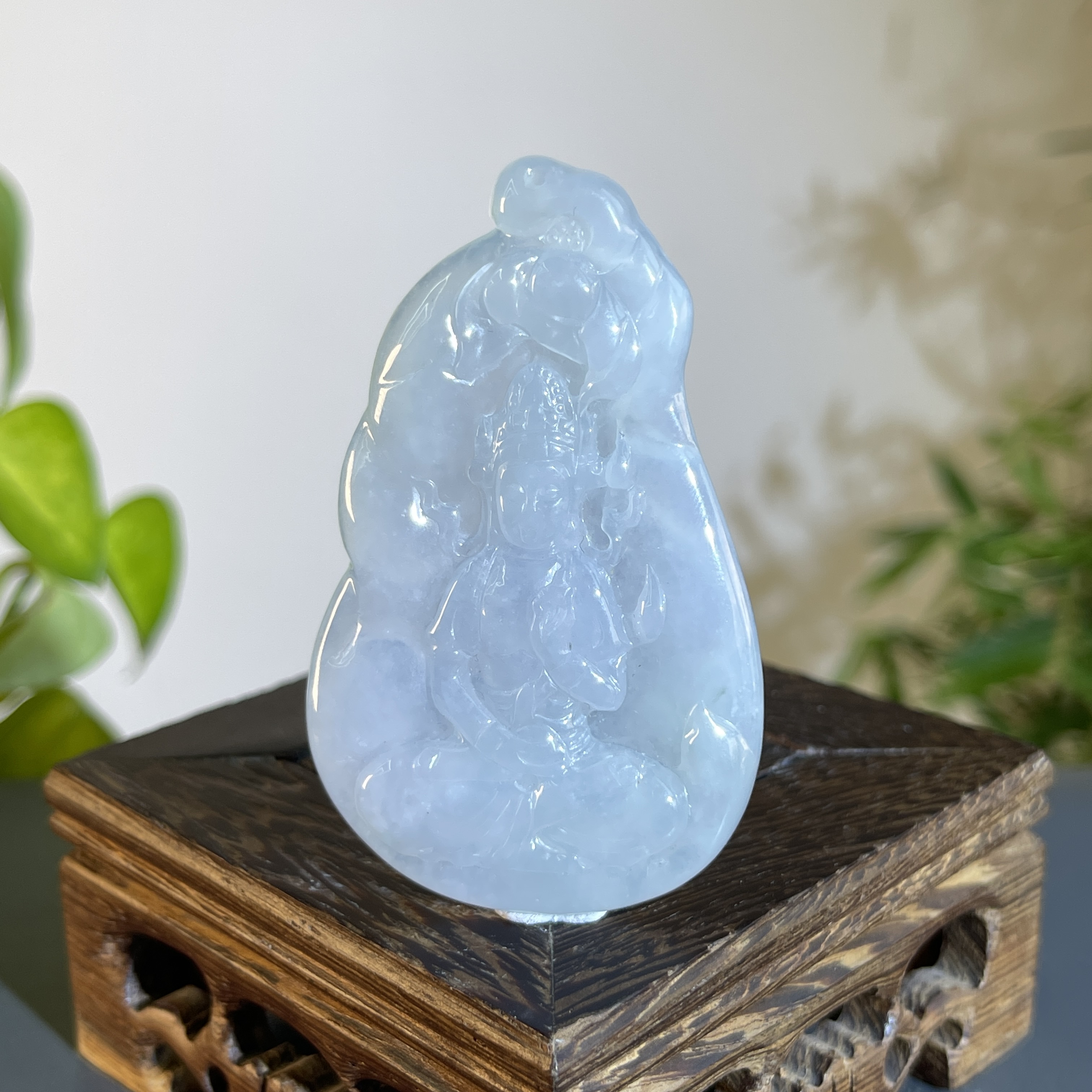 JTB06-98  天然缅甸翡翠A货 莲花观音