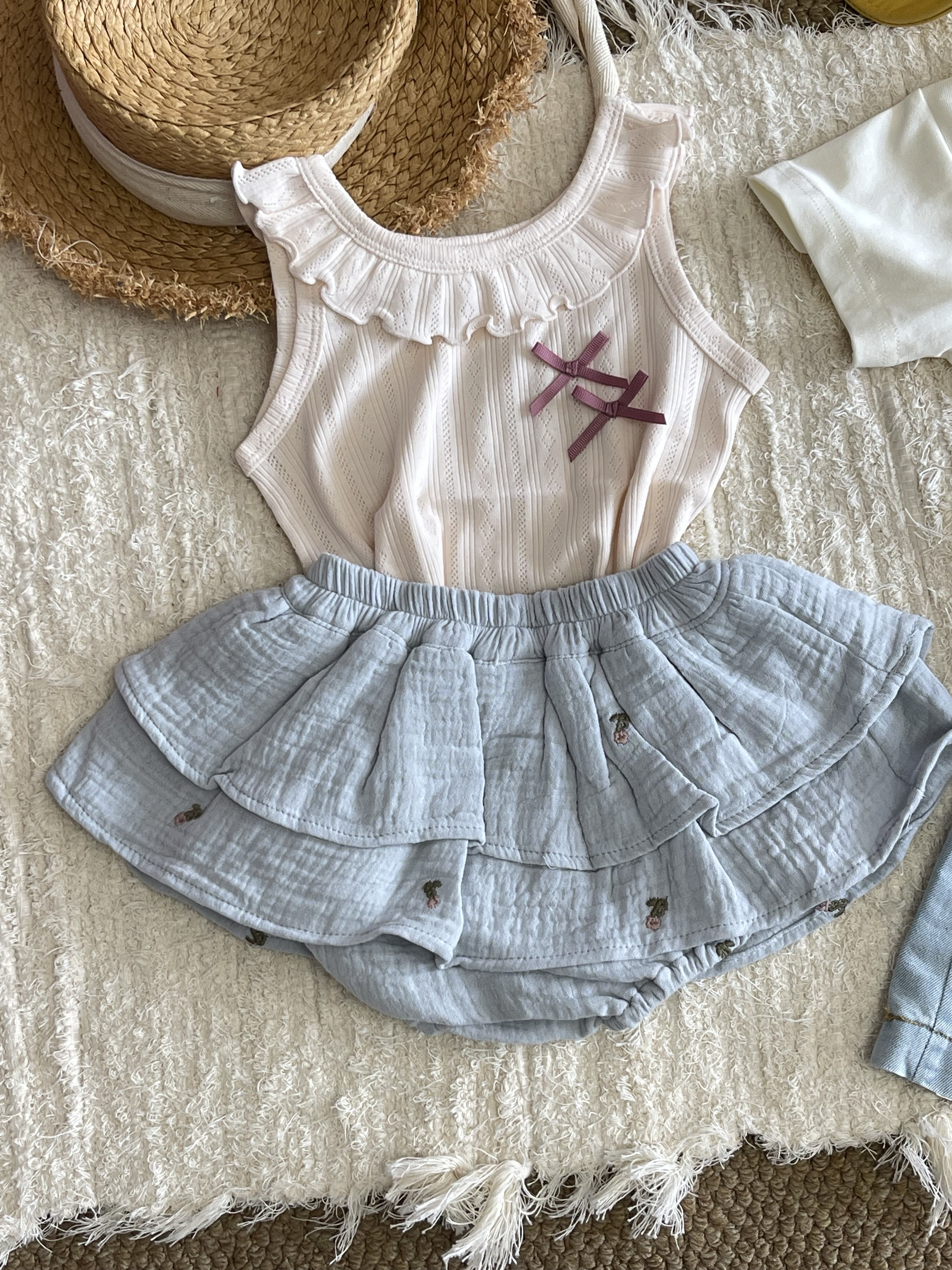 云小朵童装纱布浴巾花苞裤