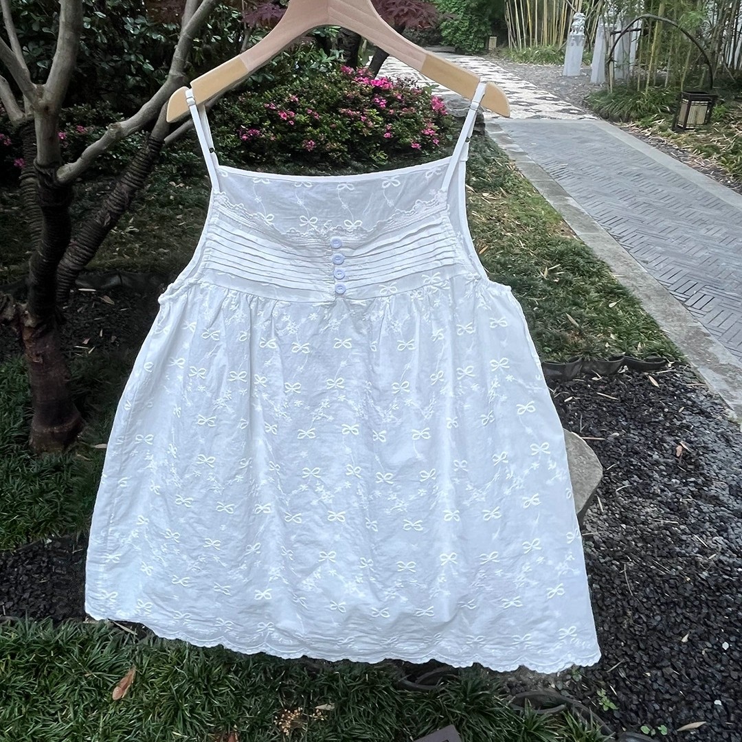 森女系重工立体刺绣花吊带裙内衬裙套裙吊带连衣裙女装吊带