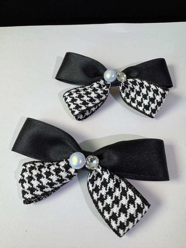 纯手工一对蝴蝶结发饰简单大气时尚头饰韩式可爱马尾复古简约纯色