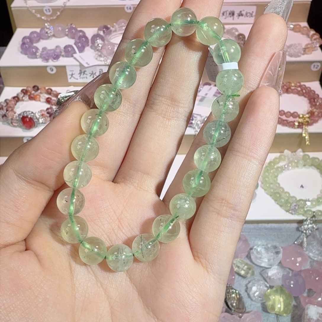 水晶手串未镶嵌葡萄石