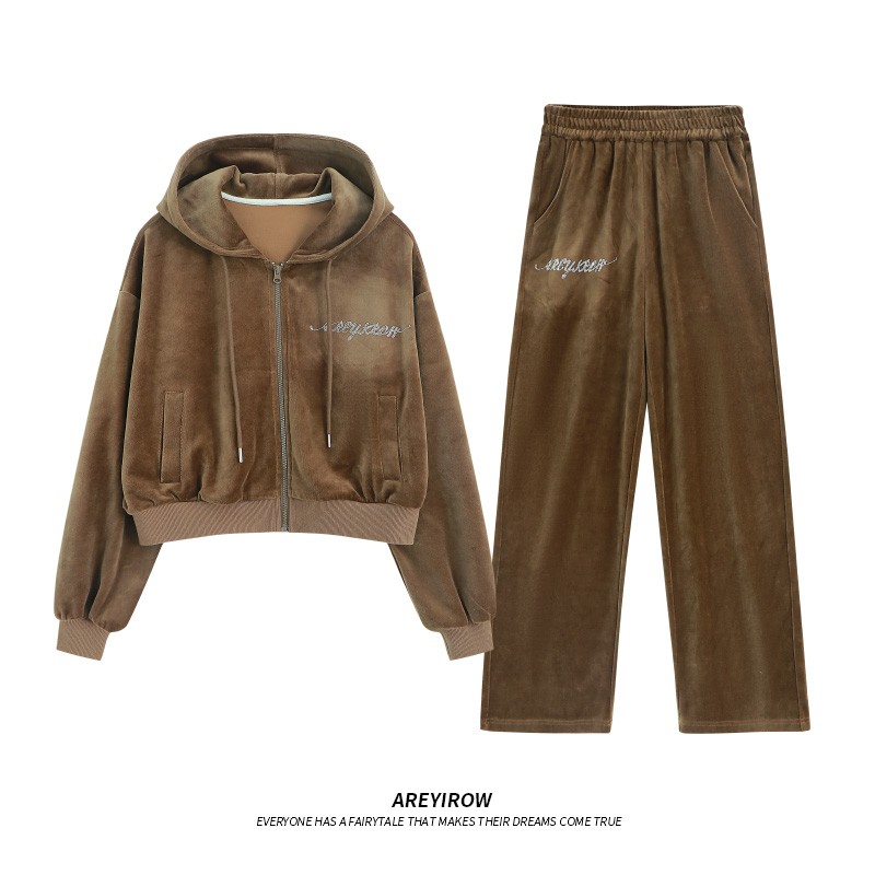AR专属 |AR天鹅绒连帽卫衣外套休闲裤套装A8G277TZ223