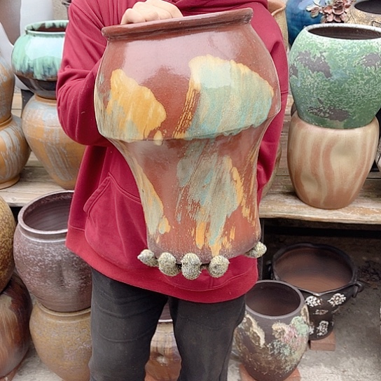 紫砂花盆高度32口径20