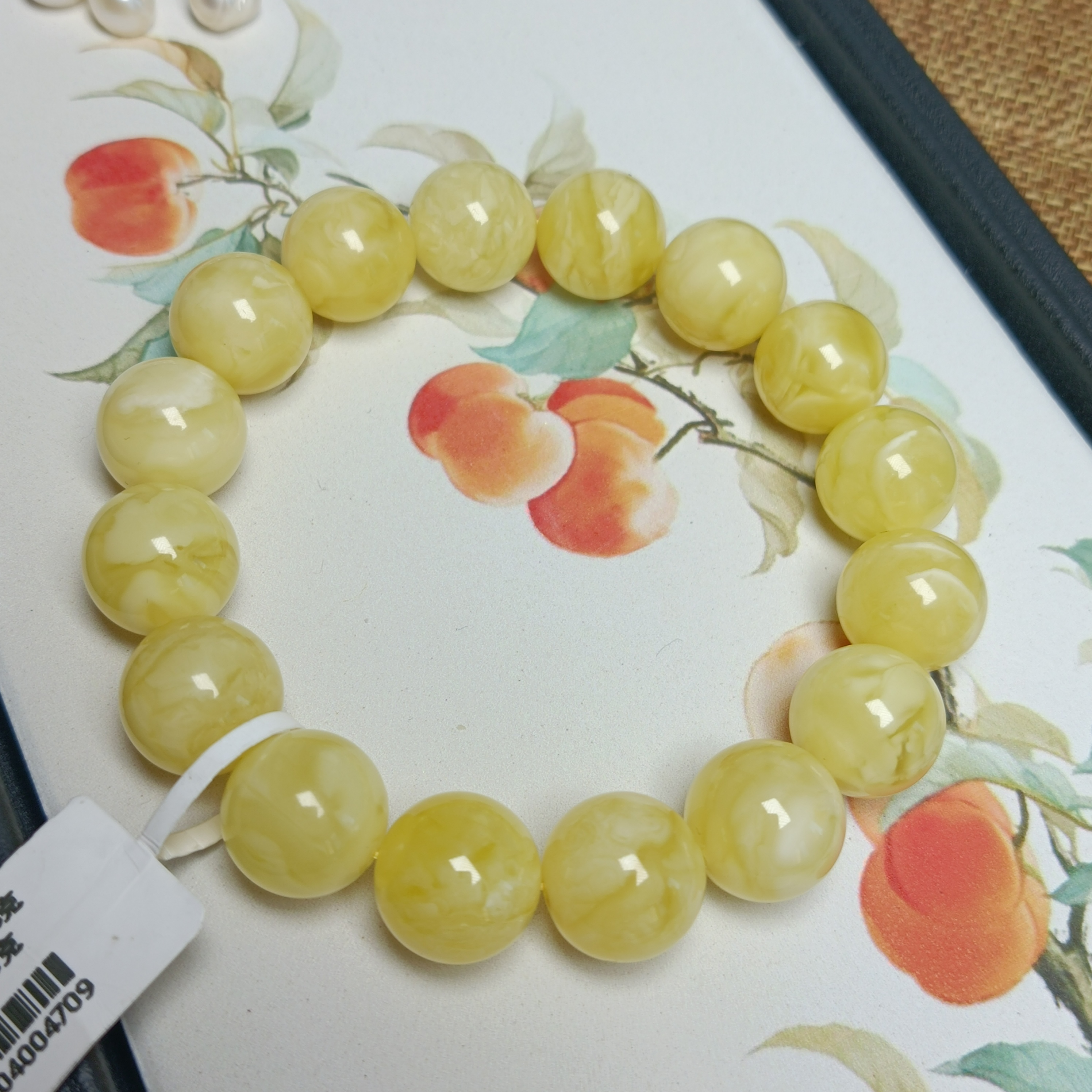 12+天然蜜蜡圆珠手串~俄料白花~原矿无忧化~高品高货~4709