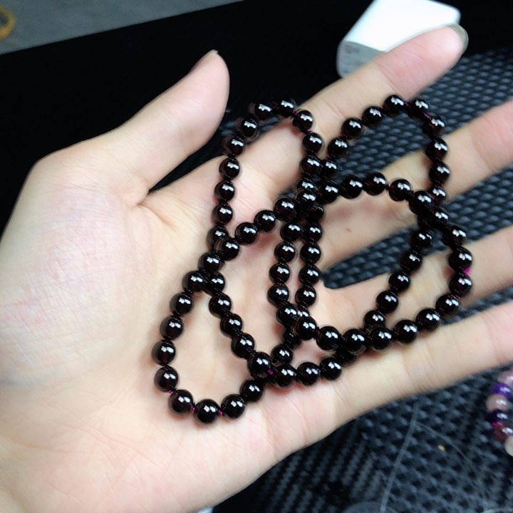 烟晶手链未镶嵌天然石榴石未镶嵌