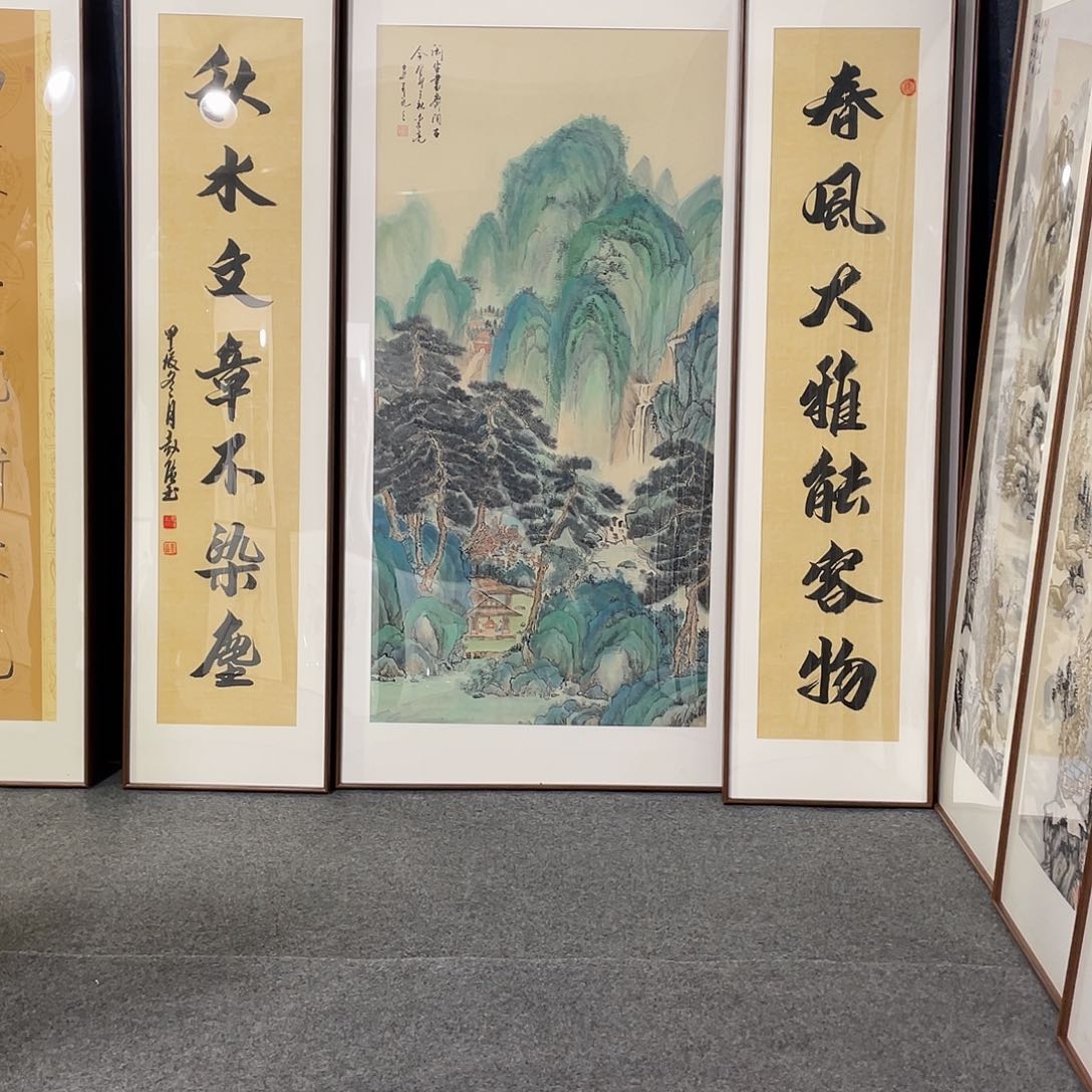 国画手绘画作带框发货