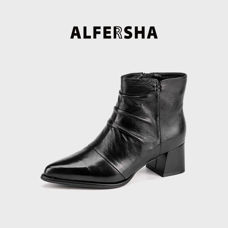 2025秋冬时尚舒适百搭粗跟短靴B（A027226M）