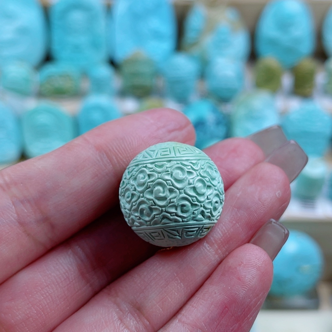 绿松石未镶嵌珠宝奇石19.7mm