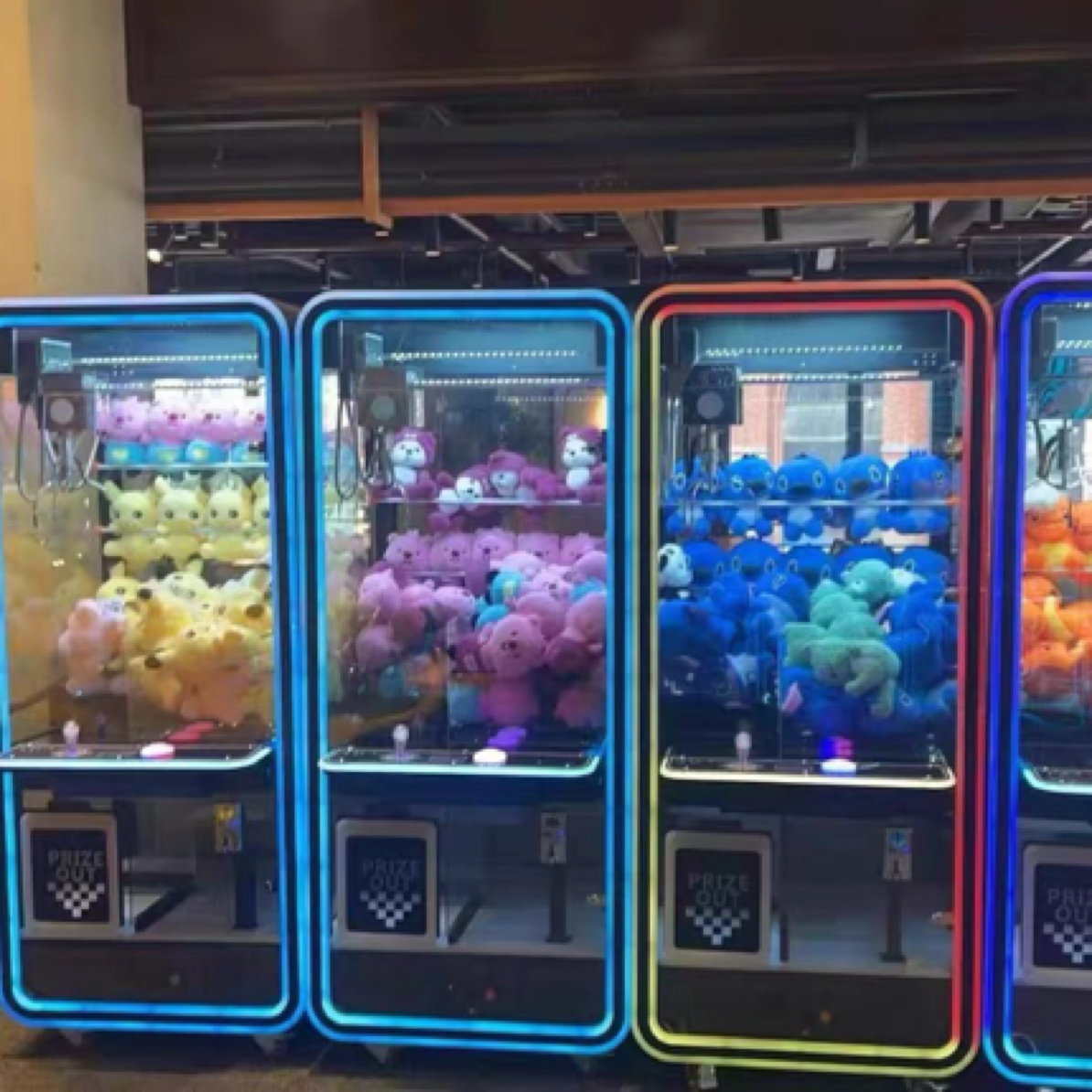 网红大型抓娃娃机夹公仔双人全透明扫码投币机游乐场同款