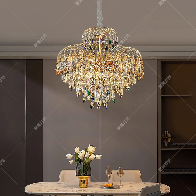 【聚美时尚】轻奢法式奶油羽毛卧室创意餐厅吊灯个性