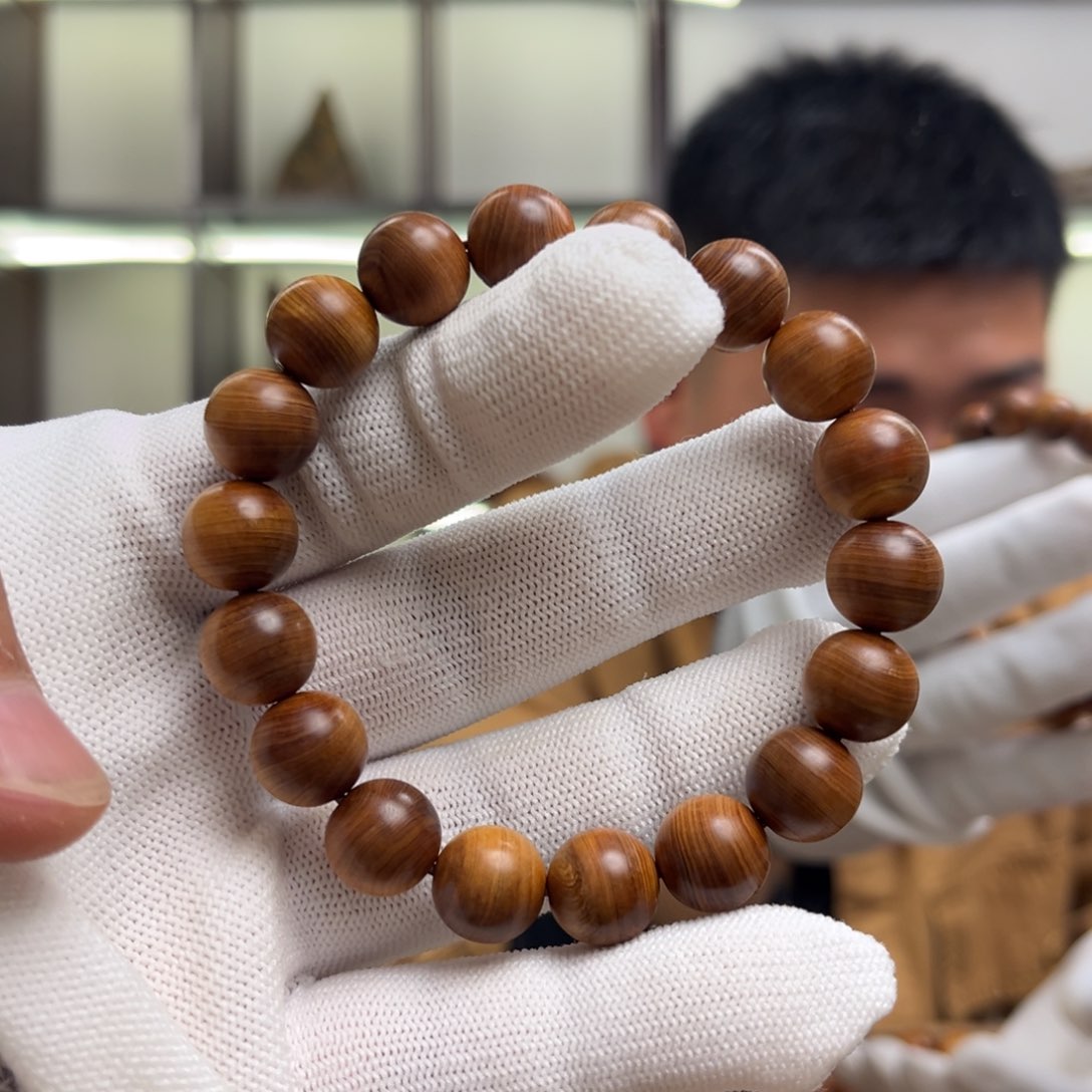柏木（崖柏）手串/手链12黑油蚕丝纹药香泥膏香料