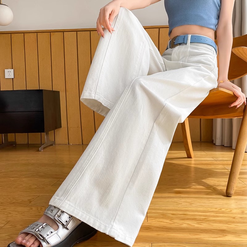 简约显高直筒牛仔裤女2025新款夏季高腰宽松显瘦垂感百搭阔腿裤子