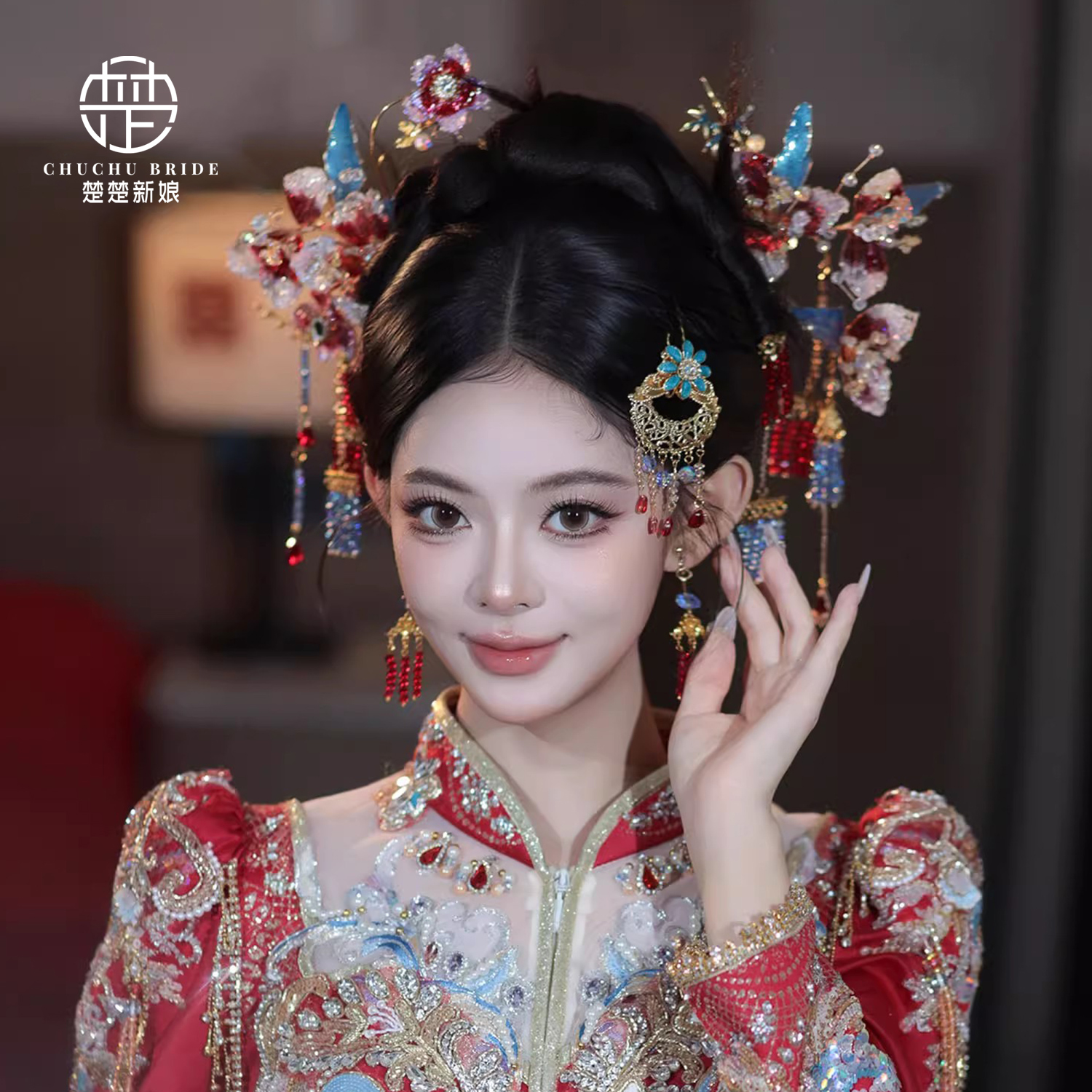 新款奢华大气古风新娘发饰新中式秀禾头饰秀禾服婚纱礼服配饰