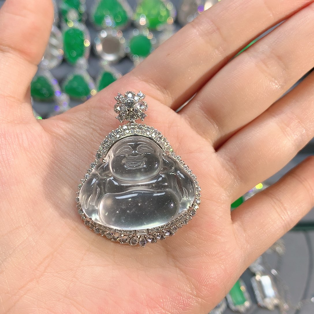 石英质玉银S925镶嵌颈饰